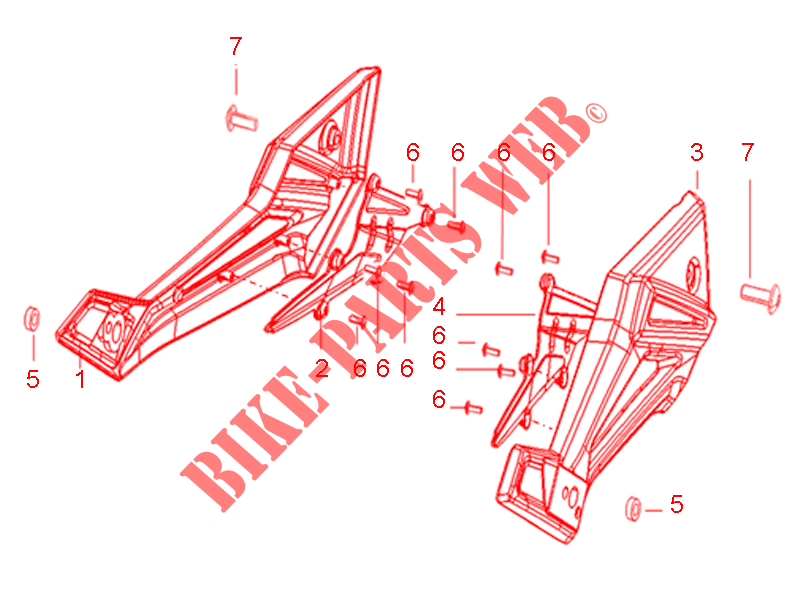 Revestimiento del pedal del conductor para Aprilia STX 2014