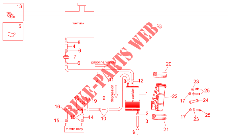 Eq.rec. vapores gas. para Aprilia RSV4 1000 APRC Factory ABS 2013