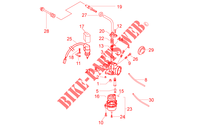 Componentes de carburador para Aprilia SR Motard 2T E3 2012